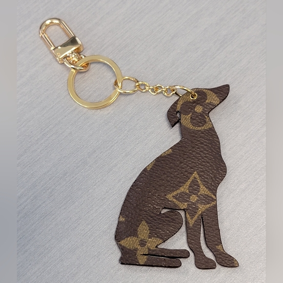 Louis Vuitton Accessories - LV Upcycled Dog Shape Bag Charm / Keychain NEW